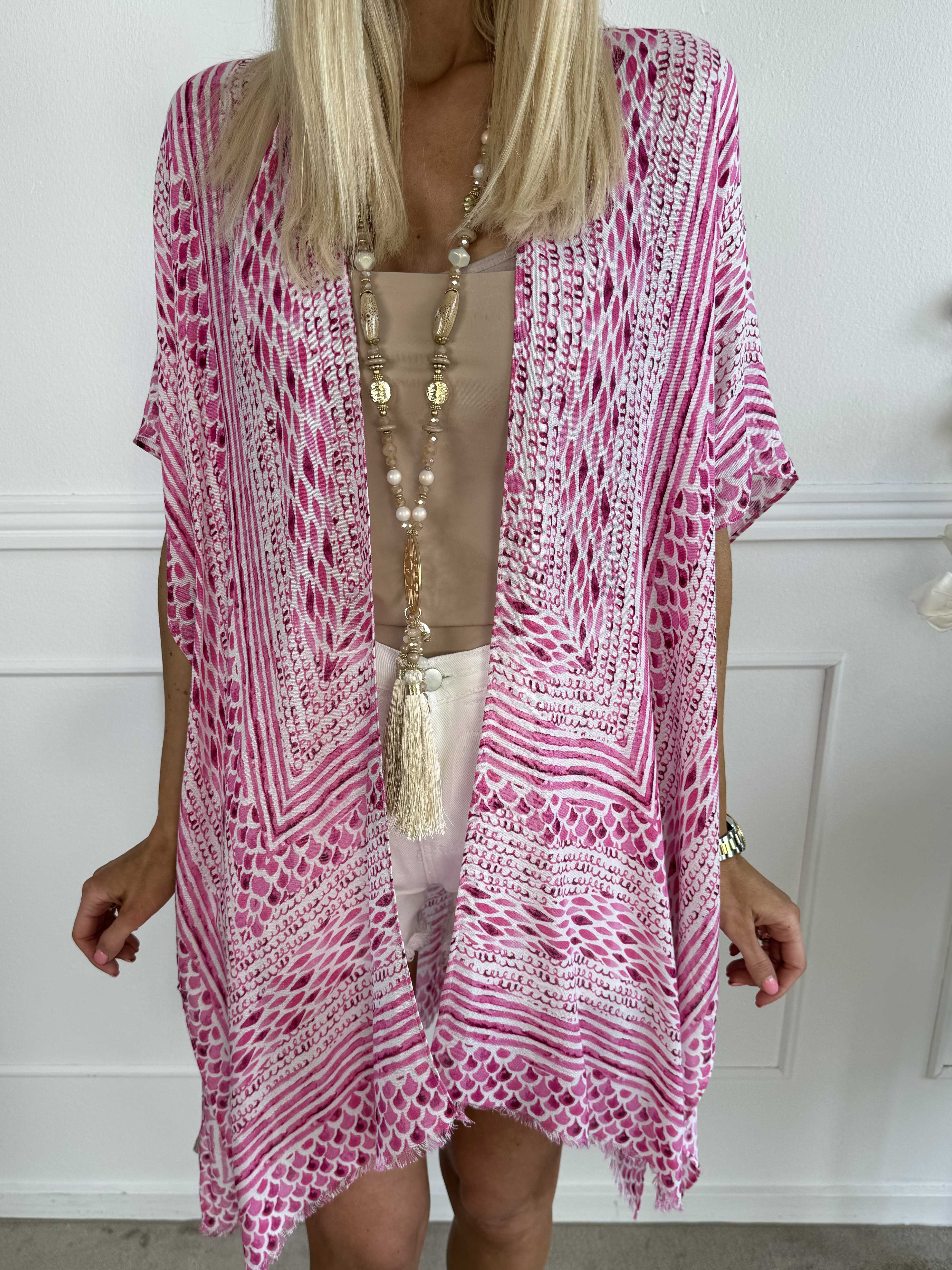 Alexandrine snake - Let og luftig kimono i bomuld